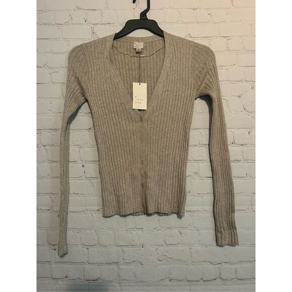 A New Day Ribbed Button-Front Cardigan – Women’s Size XS (Stretch Fit) - Picture 1 of 3